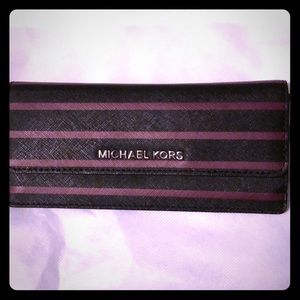 Michael Kors purple striped wallet